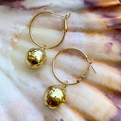 Golden Pearl Earrings